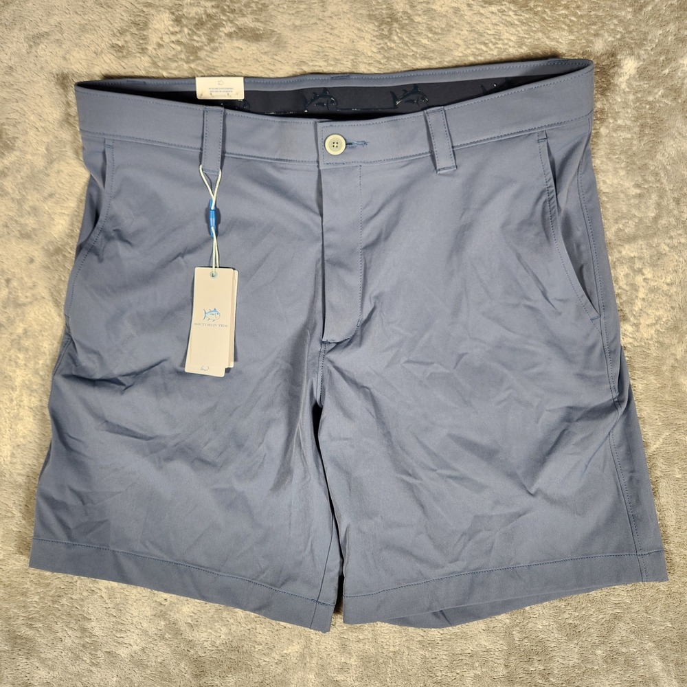 Southern Tide Brrr Die Shorts Mens 36 Blue New Performance Cooling 8in Inseam